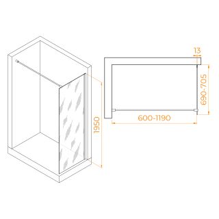 Душевая перегородка RGW WA-010B 351001007-14 70см чёрный